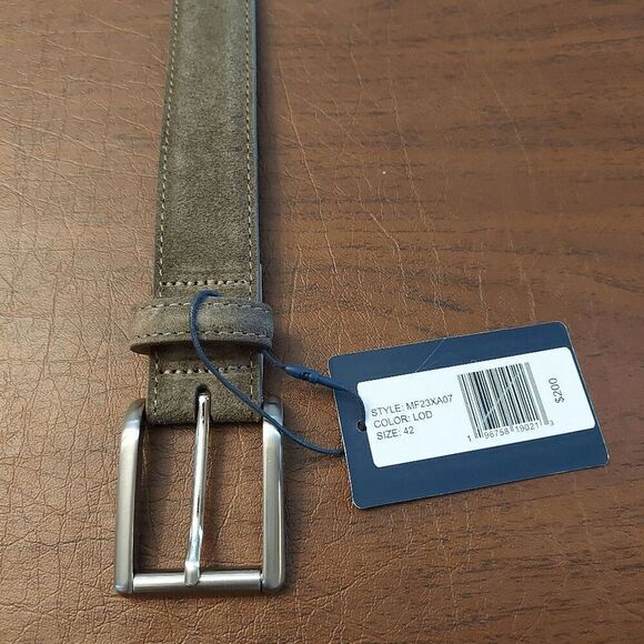 Peter Millar Crown Crafted Excursionist Calf Suede Belt Green MF23XA07 Men's 42 - Picture 2 of 3